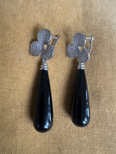 The glamorous onyx clover earrings