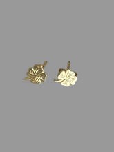 9k gold four leaf clover studs
