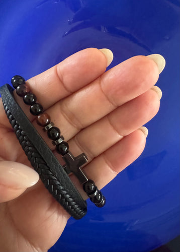 Triple layered men’s  bracelet