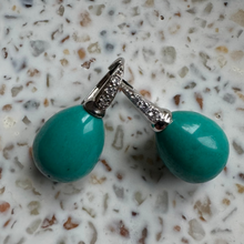 Chrysocolla vintage egg earrings