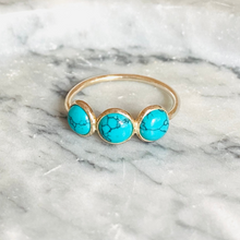 Triple turquoise ring