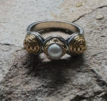Byzantine filigree and pearl ring