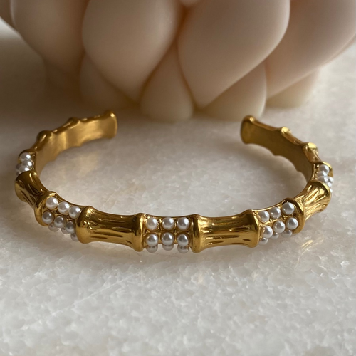 Seed pearl bangle