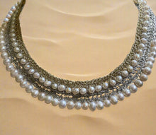 Double row bespoke pearl crochet necklace