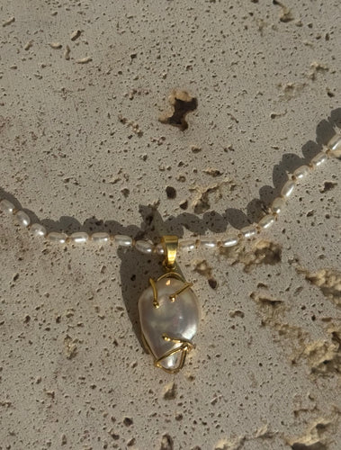 Petite pearl choker and Keshi pearl pendant.