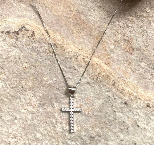 Sterling silver sparkly cross