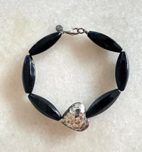 Onyx heart bracelet