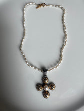 The gold filigree Byzantine fresh water pearl cross no zoo am