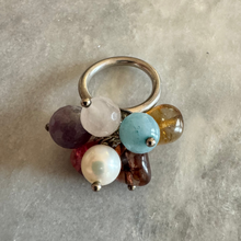 Semi precious cluster ring