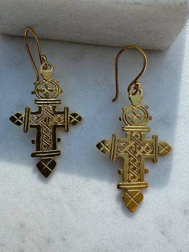 The Milano Byzantine cross earrings