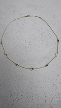 9k gold 4 emeralds and 3 clover necklace