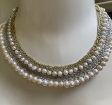 Double row bespoke pearl crochet necklace