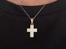 14k gold ‘Marina’ square sapphire cross