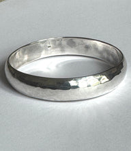 Half round solid hammered bangle