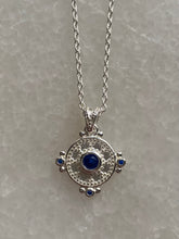 Blue disc necklace