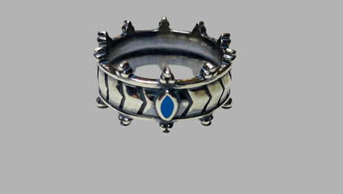Crown Ring with marquise turquoise