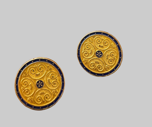 Byzantine sovereign blue and gold earrings