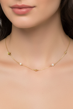 Solid Gold necklace with seven Akoya pearls