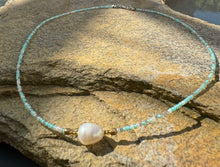 Fresh water pearl and crystal beads necklace