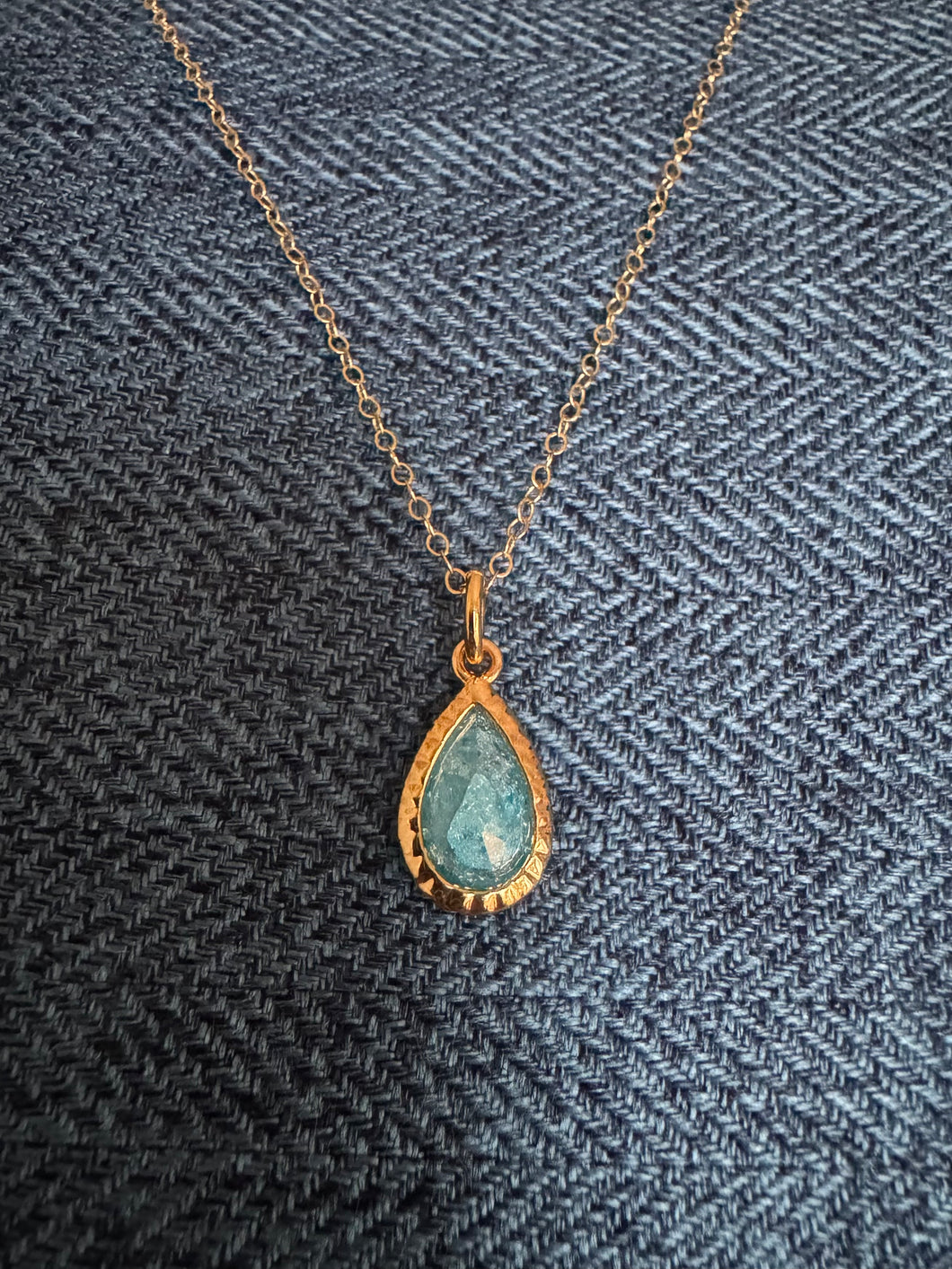 The blue quartz marquise drop