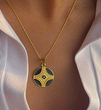 Byzantine black and gold star necklace