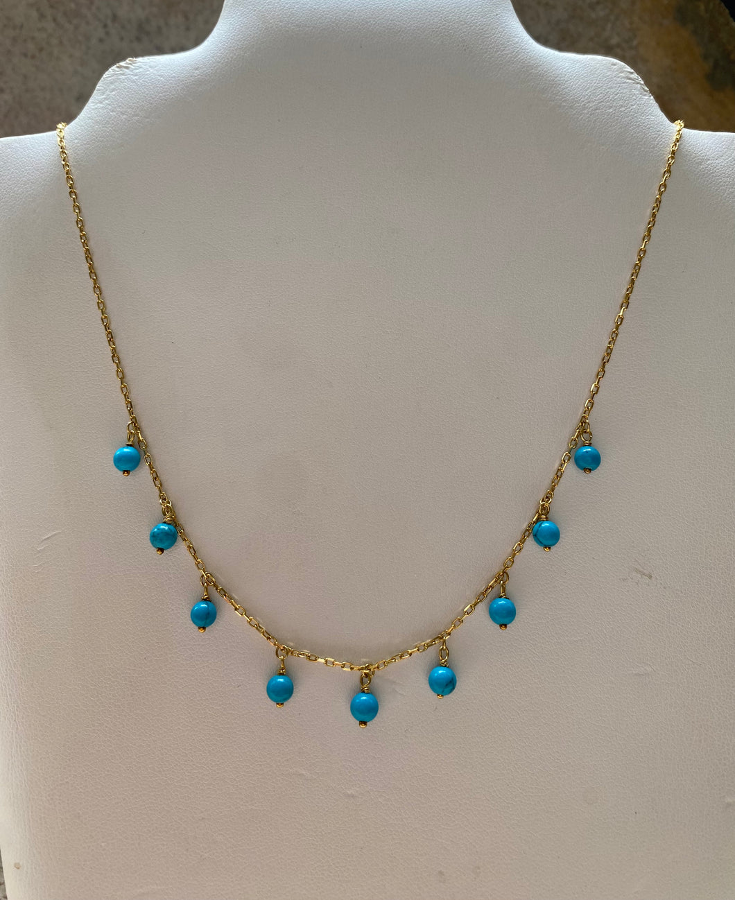 Turquoise boho necklace