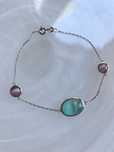 ‘Kassandra’ Cabochon bracelet Mother of pearl/fluorite
