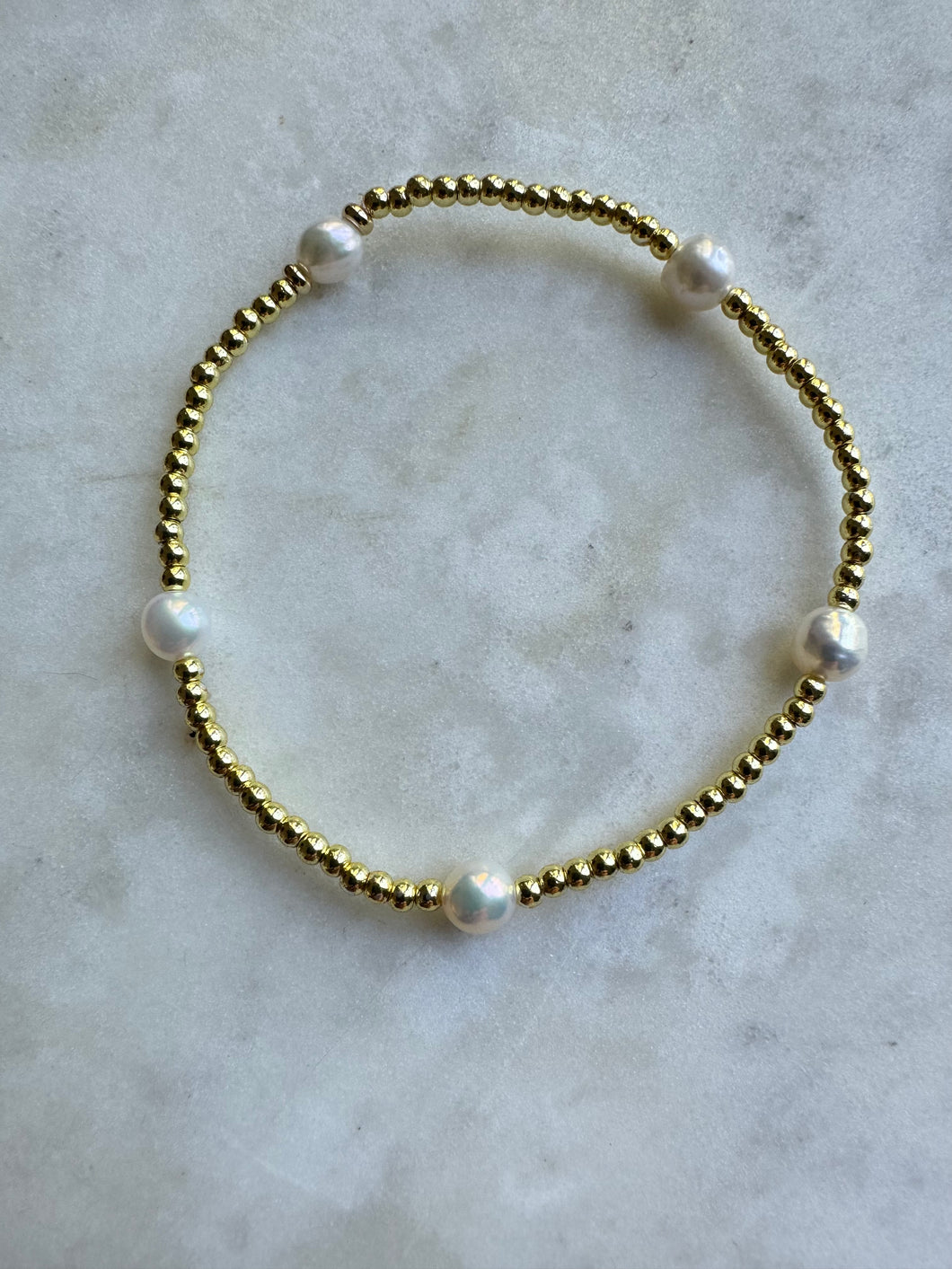 Gold filled fresh water pearl bracelet