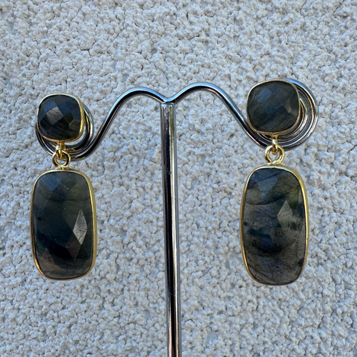 Labradorite gold vermeil earrings