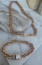 Paperclip rose link necklace