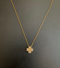 Rhea Block Cross Necklace - Yellow Gold Vermeil