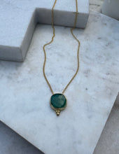 The faceted green agate necklace