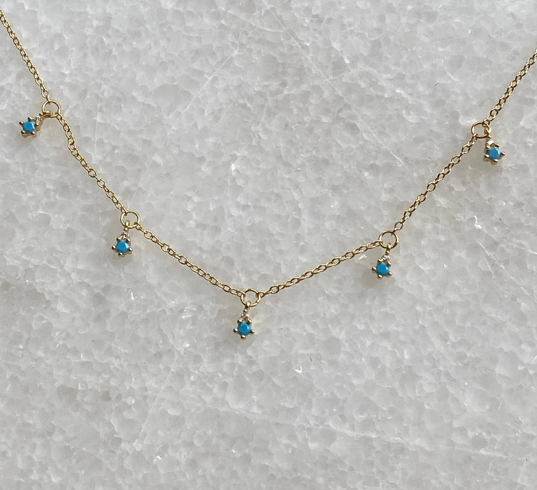 Sky blue jingle necklace