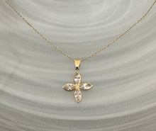 14k Sapphire marquise cross