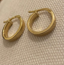 14k Gold chunky sleeper- hoop earrings