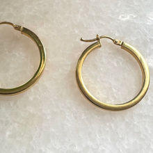 14k Gold chunky sleeper- hoop earrings