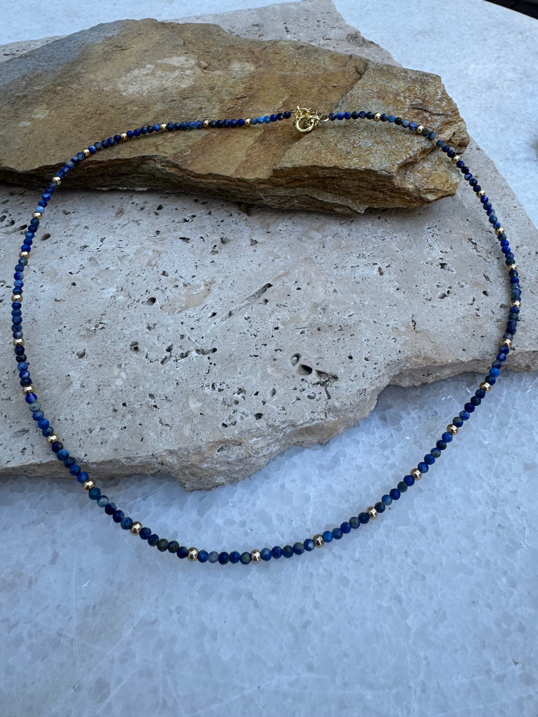 Lapis lazuli bead choker