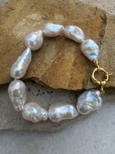 Baroque fresh water Pearl bracelet with Bolt Clasp