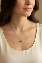 9k gold Coral flower necklace