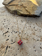 9k gold Coral flower necklace
