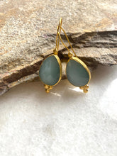 ‘Santorini’ Chalcedony & gold earrings