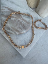Paperclip rose link necklace