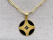 Byzantine black and gold star necklace