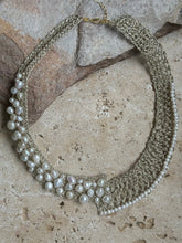 The new sea of pearl Keshi pearls on crochet collier