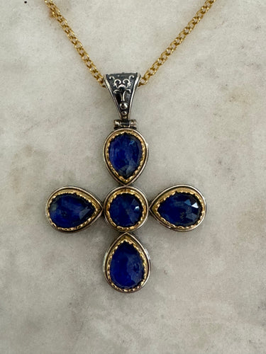 The blue lapis Byzantine cross