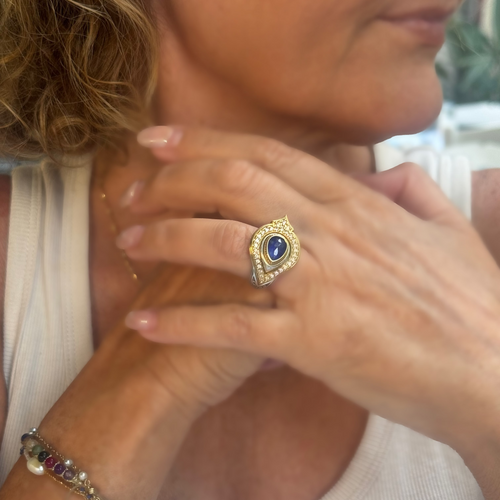 Lapis lazuli Byzantine eye ring