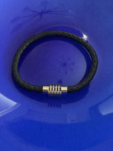 Men’s stainless steel and leather bracelet
