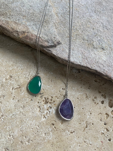 Semi precious drop necklace