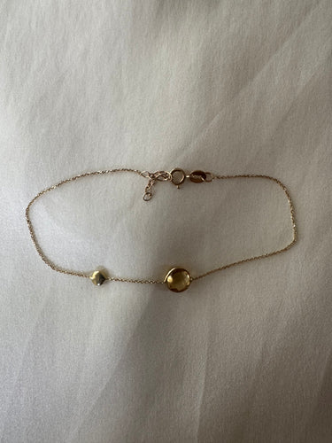 14k Gold bracelet with Yellow citrine stone