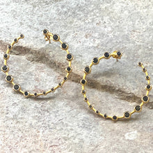 Golden hoop stud earrings